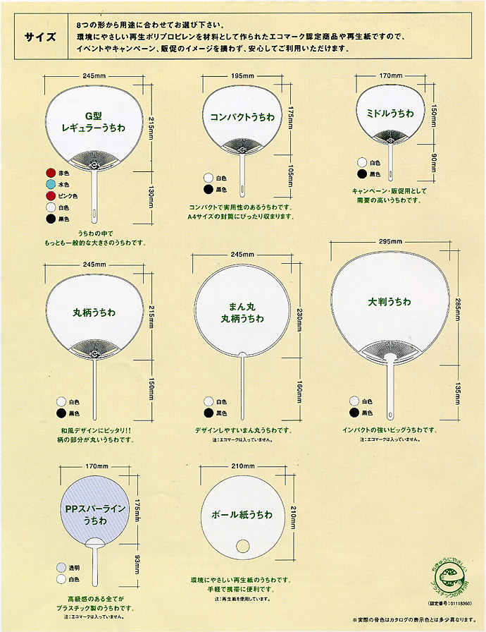 うちわサイズ説明